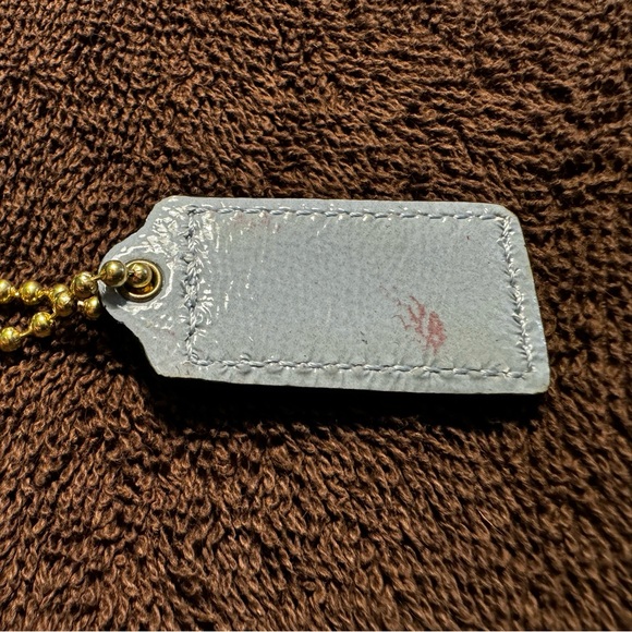 Coach Medium Patent Leather Baby Blue Hang Tag - Picture 2 of 2